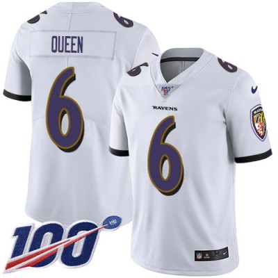 Nike Baltimore Ravens #6 Patrick Queen White Men's Stitched NFL 100th Season Vapor Untouchable Limited Jersey